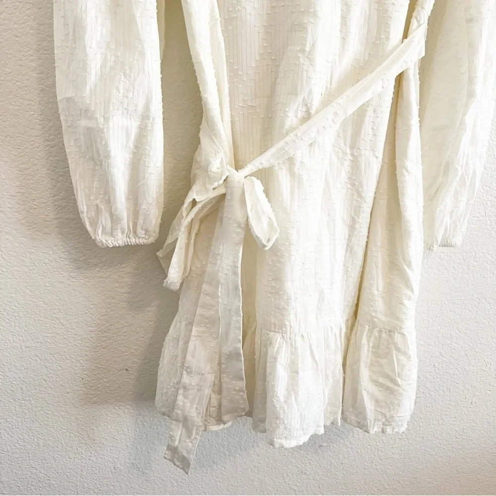 J. Crew NWT  Puff Sleeve Wrap Dress 100% Cotton Size M
